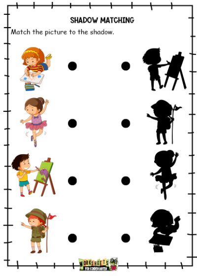 Free printable Shadow Matching Worksheets PDF